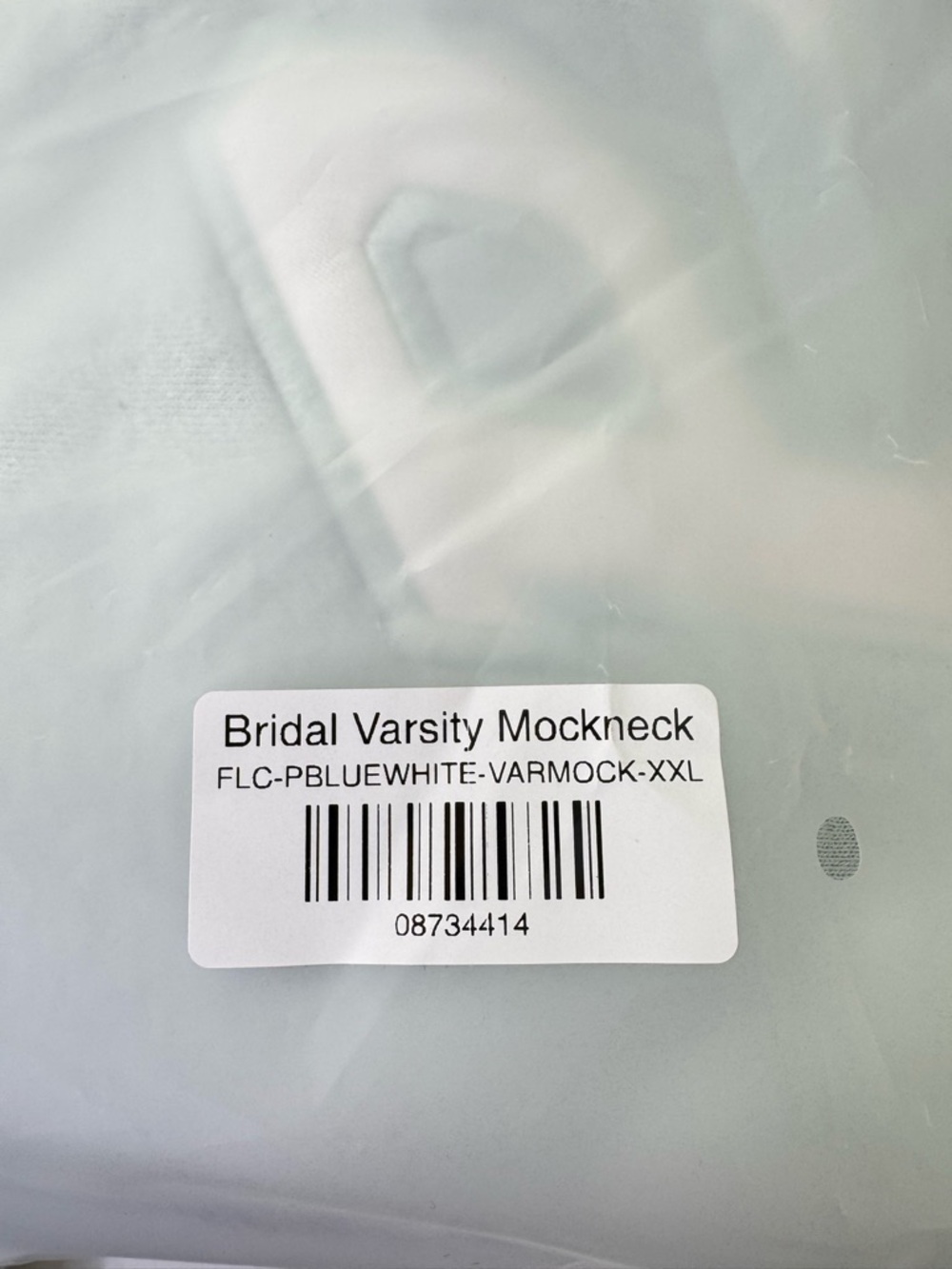 NEW Parke Bridal Varsity Mockneck Pale Blue Size XXL - Picture 5 of 7